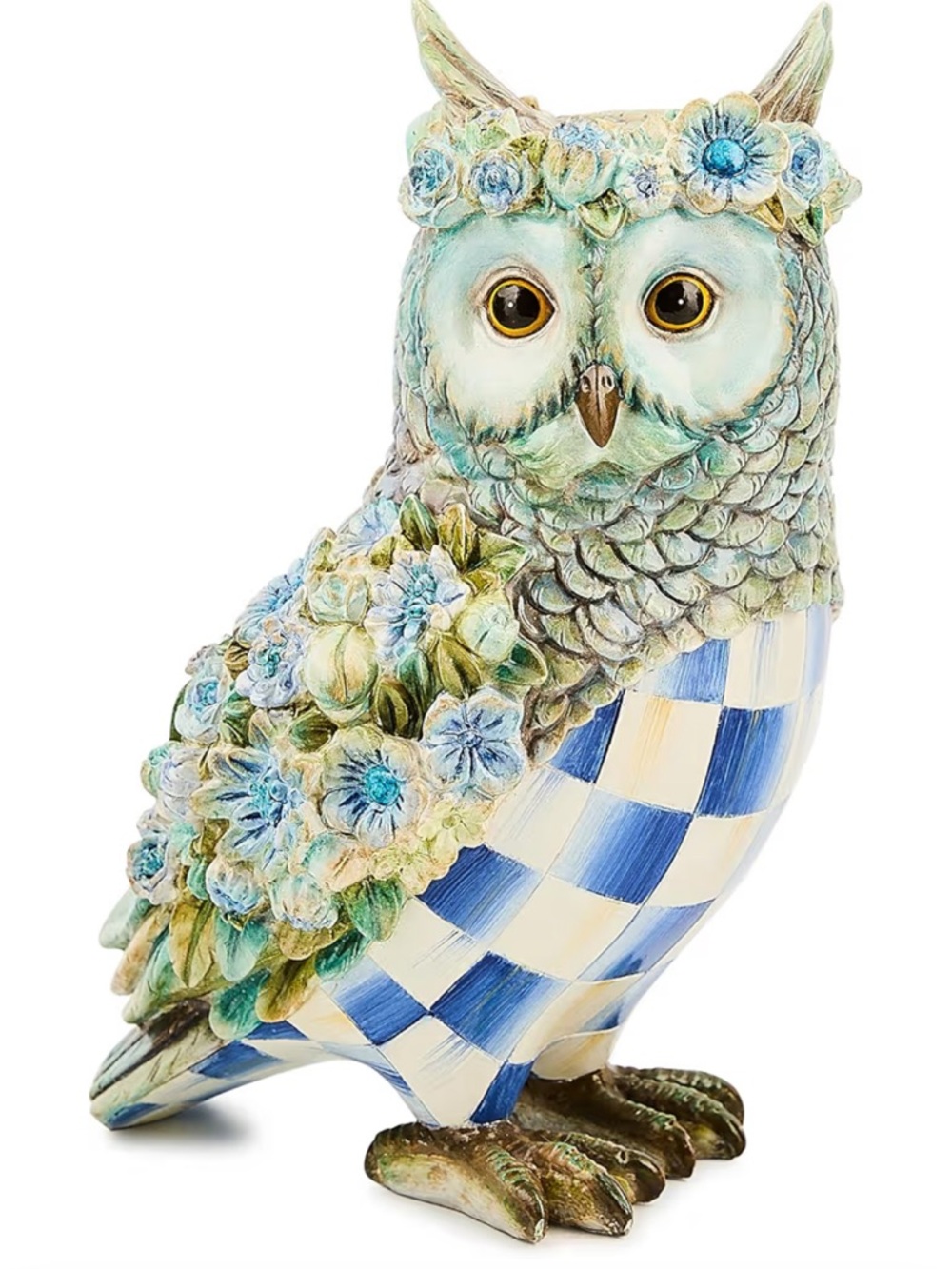 Mackenzie-Childs Royal Check Owl. New in Box w/ Tags.